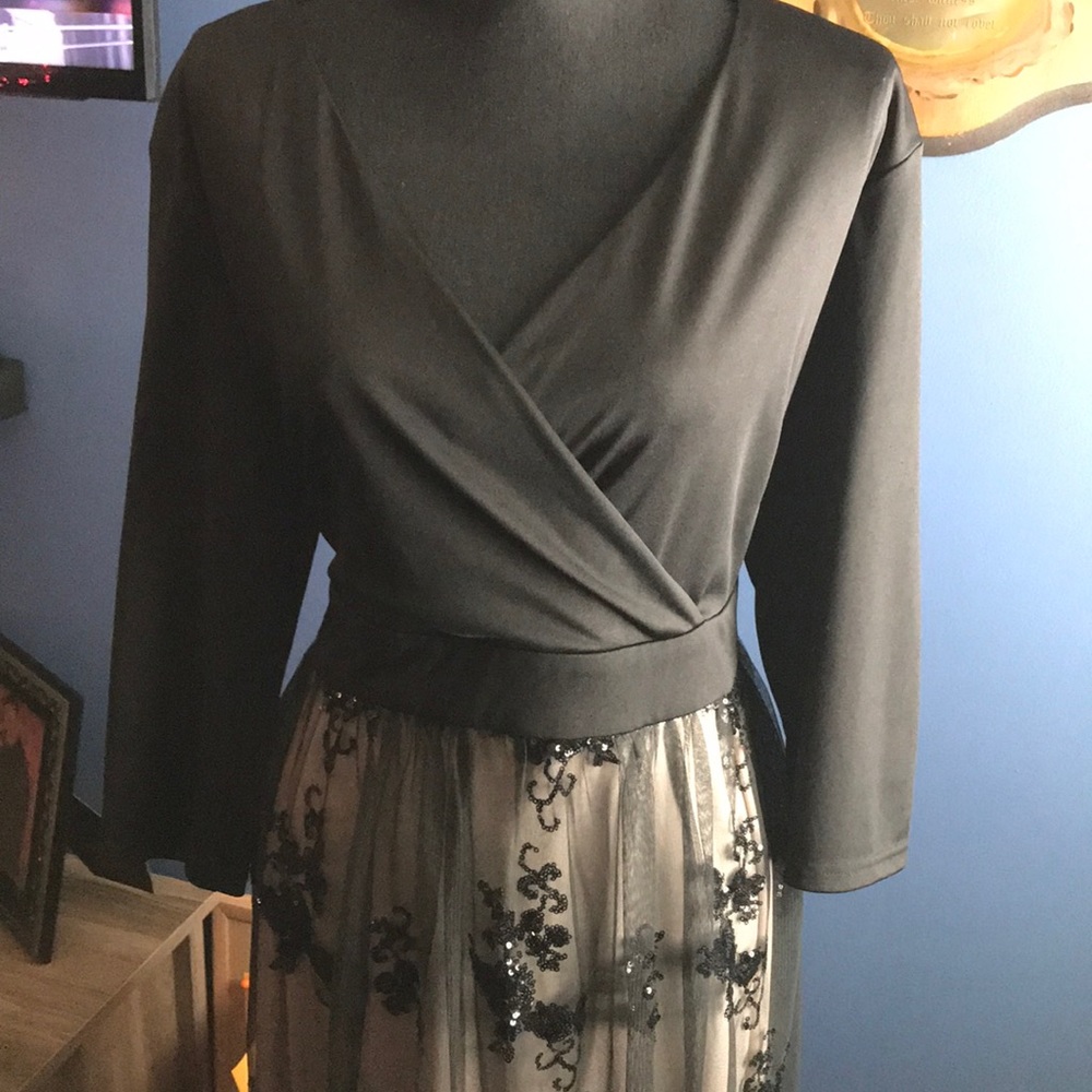 Black V-neck Dress